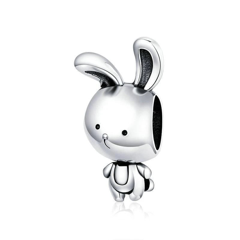925 Sterling Silver Tiny Bunny Bead Charm