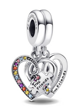 Load image into Gallery viewer, 925 Sterling Silver True Friends My Piece Dangle Charm
