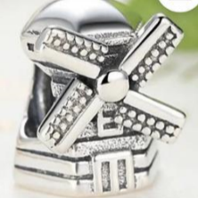 925 Sterling Silver Holland Windmill Charm