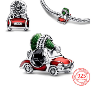 925 Sterling Silver Christmas Tree Car Charm